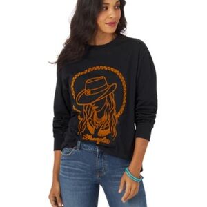 Wrangler Black Crewneck Tee with White Logo